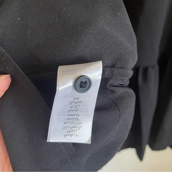 FRENCH CONNECTION Black Asymmetrical Hem Peplum Top - Picture 8 of 9